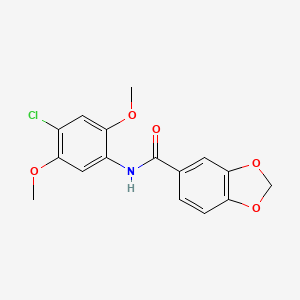 molecular formula C16H14ClNO5 B5554273 N-(4-氯-2,5-二甲氧基苯基)-1,3-苯并二噁杂环-5-甲酰胺 