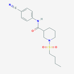molecular formula C17H23N3O3S B5554280 1-(丁基磺酰基)-N-(4-氰基苯基)-3-哌啶甲酰胺 