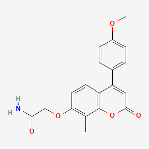 molecular formula C19H17NO5 B5554302 2-{[4-(4-methoxyphenyl)-8-methyl-2-oxo-2H-chromen-7-yl]oxy}acetamide 