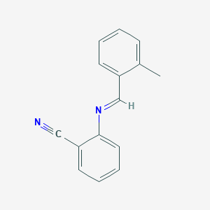 molecular formula C15H12N2 B5554313 2-[(2-methylbenzylidene)amino]benzonitrile 