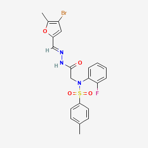 molecular formula C21H19BrFN3O4S B5554318 N-(2-{2-[(4-bromo-5-methyl-2-furyl)methylene]hydrazino}-2-oxoethyl)-N-(2-fluorophenyl)-4-methylbenzenesulfonamide 