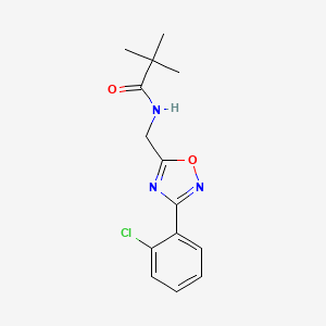 molecular formula C14H16ClN3O2 B5554331 N-{[3-(2-氯苯基)-1,2,4-恶二唑-5-基]甲基}-2,2-二甲基丙酰胺 