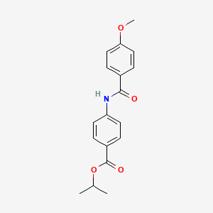molecular formula C18H19NO4 B5554346 异丙基 4-[(4-甲氧基苯甲酰)氨基]苯甲酸酯 