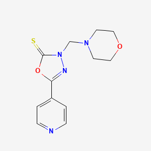 molecular formula C12H14N4O2S B5554353 3-(4-morpholinylmethyl)-5-(4-pyridinyl)-1,3,4-oxadiazole-2(3H)-thione 