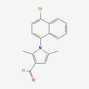 molecular formula C17H14BrNO B5554359 1-(4-bromo-1-naphthyl)-2,5-dimethyl-1H-pyrrole-3-carbaldehyde 