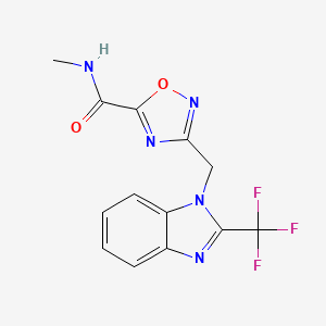 molecular formula C13H10F3N5O2 B5554375 N-甲基-3-{[2-(三氟甲基)-1H-苯并咪唑-1-基]甲基}-1,2,4-恶二唑-5-甲酰胺 