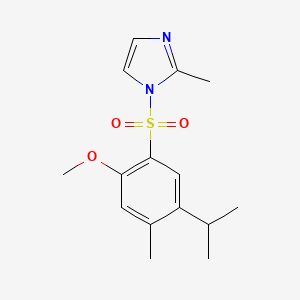 molecular formula C15H20N2O3S B5554392 1-[(5-isopropyl-2-methoxy-4-methylphenyl)sulfonyl]-2-methyl-1H-imidazole 