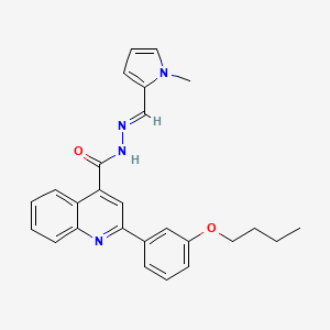 molecular formula C26H26N4O2 B5554407 2-(3-丁氧基苯基)-N'-[(1-甲基-1H-吡咯-2-基)亚甲基]-4-喹啉甲酰肼 