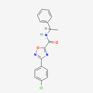 molecular formula C17H14ClN3O2 B5554409 3-(4-chlorophenyl)-N-(1-phenylethyl)-1,2,4-oxadiazole-5-carboxamide 