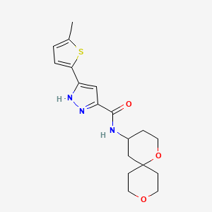 molecular formula C18H23N3O3S B5554426 N-1,9-dioxaspiro[5.5]undec-4-yl-3-(5-methyl-2-thienyl)-1H-pyrazole-5-carboxamide 