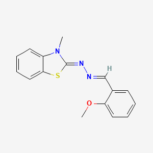 molecular formula C16H15N3OS B5554434 2-甲氧基苯甲醛（3-甲基-1,3-苯并噻唑-2(3H)-亚甲基）腙 