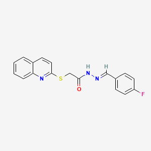molecular formula C18H14FN3OS B5554465 N'-(4-fluorobenzylidene)-2-(2-quinolinylthio)acetohydrazide 