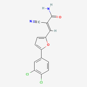 molecular formula C14H8Cl2N2O2 B5554498 2-cyano-3-[5-(3,4-dichlorophenyl)-2-furyl]acrylamide 
