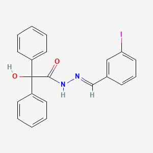 molecular formula C21H17IN2O2 B5554506 2-hydroxy-N'-(3-iodobenzylidene)-2,2-diphenylacetohydrazide 