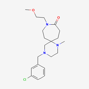 molecular formula C20H30ClN3O2 B5554520 4-(3-chlorobenzyl)-9-(2-methoxyethyl)-1-methyl-1,4,9-triazaspiro[5.6]dodecan-10-one 