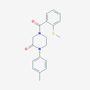 molecular formula C19H20N2O2S B5554524 1-(4-methylphenyl)-4-[2-(methylthio)benzoyl]-2-piperazinone 