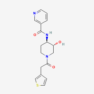 molecular formula C17H19N3O3S B5554525 N-[(3R*,4R*)-3-hydroxy-1-(3-thienylacetyl)piperidin-4-yl]nicotinamide 