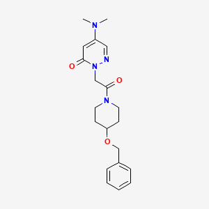 molecular formula C20H26N4O3 B5554535 2-{2-[4-(苯甲氧基)哌啶-1-基]-2-氧代乙基}-5-(二甲氨基)嘧啶并[3,2-h]-3(2H)-酮 