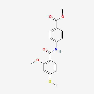 molecular formula C17H17NO4S B5554556 methyl 4-{[2-methoxy-4-(methylthio)benzoyl]amino}benzoate 
