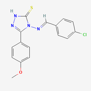 molecular formula C16H13ClN4OS B5554599 4-[(4-chlorobenzylidene)amino]-5-(4-methoxyphenyl)-4H-1,2,4-triazole-3-thiol 