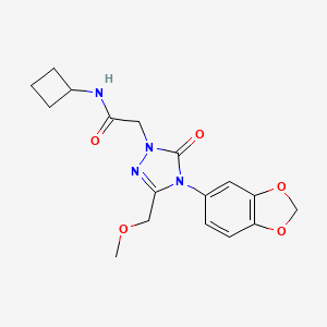 molecular formula C17H20N4O5 B5554621 2-[4-(1,3-benzodioxol-5-yl)-3-(methoxymethyl)-5-oxo-4,5-dihydro-1H-1,2,4-triazol-1-yl]-N-cyclobutylacetamide 