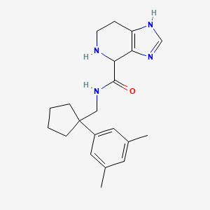 molecular formula C21H28N4O B5554636 N-{[1-(3,5-dimethylphenyl)cyclopentyl]methyl}-4,5,6,7-tetrahydro-1H-imidazo[4,5-c]pyridine-4-carboxamide dihydrochloride 