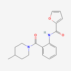 molecular formula C18H20N2O3 B5554655 N-{2-[(4-methyl-1-piperidinyl)carbonyl]phenyl}-2-furamide 