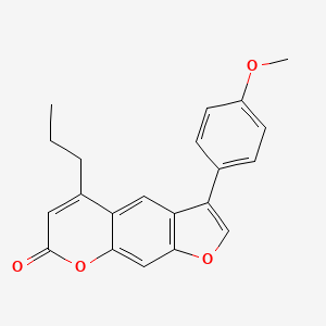 molecular formula C21H18O4 B5554664 3-(4-methoxyphenyl)-5-propyl-7H-furo[3,2-g]chromen-7-one 