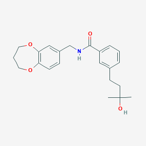 molecular formula C22H27NO4 B5554671 N-(3,4-dihydro-2H-1,5-benzodioxepin-7-ylmethyl)-3-(3-hydroxy-3-methylbutyl)benzamide 