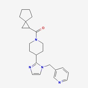 molecular formula C22H28N4O B5554676 3-({2-[1-(spiro[2.4]hept-1-ylcarbonyl)-4-piperidinyl]-1H-imidazol-1-yl}methyl)pyridine 