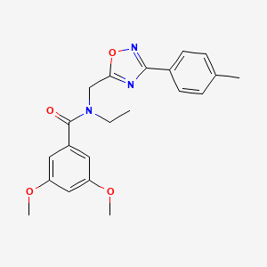 molecular formula C21H23N3O4 B5554686 N-乙基-3,5-二甲氧基-N-{[3-(4-甲基苯基)-1,2,4-恶二唑-5-基]甲基}苯甲酰胺 