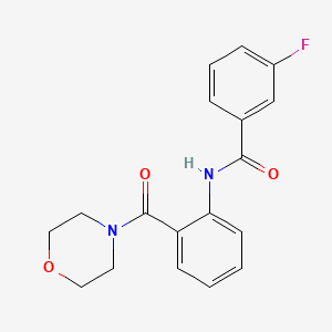 molecular formula C18H17FN2O3 B5554718 3-fluoro-N-[2-(4-morpholinylcarbonyl)phenyl]benzamide 