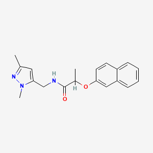molecular formula C19H21N3O2 B5554727 N-[(1,3-二甲基-1H-吡唑-5-基)甲基]-2-(2-萘氧基)丙酰胺 
