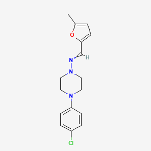 molecular formula C16H18ClN3O B5554743 4-(4-氯苯基)-N-[(5-甲基-2-呋喃基)亚甲基]-1-哌嗪胺 