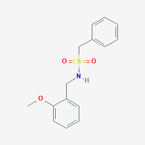 molecular formula C15H17NO3S B5554760 N-(2-methoxybenzyl)-1-phenylmethanesulfonamide 