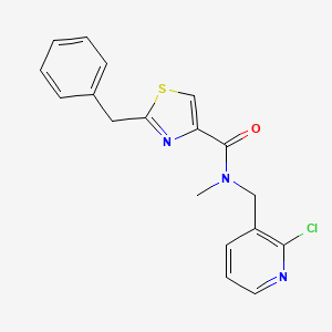 molecular formula C18H16ClN3OS B5554769 2-苄基-N-[(2-氯-3-吡啶基)甲基]-N-甲基-1,3-噻唑-4-甲酰胺 