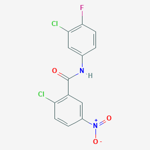 molecular formula C13H7Cl2FN2O3 B5554787 2-chloro-N-(3-chloro-4-fluorophenyl)-5-nitrobenzamide 