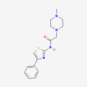 molecular formula C16H20N4OS B5554796 2-(4-甲基-1-哌嗪基)-N-(4-苯基-1,3-噻唑-2-基)乙酰胺 