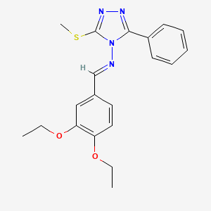 molecular formula C20H22N4O2S B5554819 N-(3,4-二乙氧基亚苄基)-3-(甲硫基)-5-苯基-4H-1,2,4-三唑-4-胺 