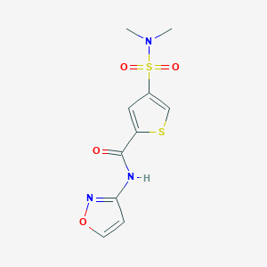 molecular formula C10H11N3O4S2 B5554836 4-[(二甲氨基)磺酰基]-N-3-异恶唑基-2-噻吩甲酰胺 