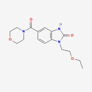 molecular formula C16H21N3O4 B5554845 1-(2-乙氧基乙基)-5-(吗啉-4-基羰基)-1,3-二氢-2H-苯并咪唑-2-酮 