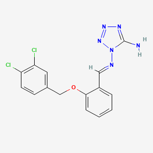 molecular formula C15H12Cl2N6O B5554854 N~1~-{2-[(3,4-dichlorobenzyl)oxy]benzylidene}-1H-tetrazole-1,5-diamine 