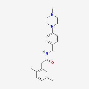 molecular formula C22H29N3O B5554856 2-(2,5-dimethylphenyl)-N-[4-(4-methyl-1-piperazinyl)benzyl]acetamide 