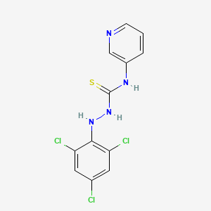 molecular formula C12H9Cl3N4S B5554861 N-3-pyridinyl-2-(2,4,6-trichlorophenyl)hydrazinecarbothioamide 