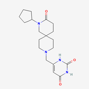 molecular formula C19H28N4O3 B5554870 6-[(2-cyclopentyl-3-oxo-2,9-diazaspiro[5.5]undec-9-yl)methyl]pyrimidine-2,4(1H,3H)-dione 