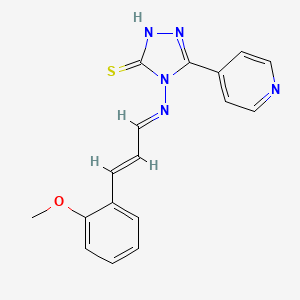 molecular formula C17H15N5OS B5554879 4-{[3-(2-methoxyphenyl)-2-propen-1-ylidene]amino}-5-(4-pyridinyl)-4H-1,2,4-triazole-3-thiol 