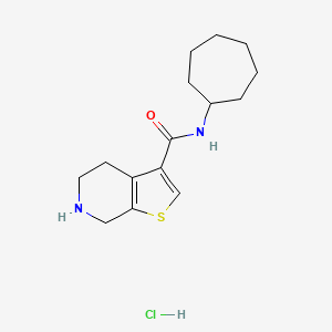 molecular formula C15H23ClN2OS B5554934 N-cycloheptyl-4,5,6,7-tetrahydrothieno[2,3-c]pyridine-3-carboxamide hydrochloride 