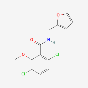 molecular formula C13H11Cl2NO3 B5554942 3,6-dichloro-N-(2-furylmethyl)-2-methoxybenzamide 
