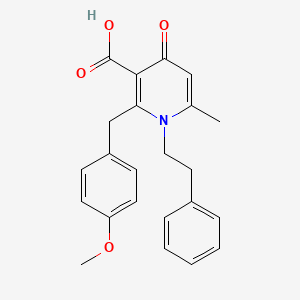 molecular formula C23H23NO4 B5554948 2-(4-methoxybenzyl)-6-methyl-4-oxo-1-(2-phenylethyl)-1,4-dihydro-3-pyridinecarboxylic acid 