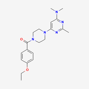 molecular formula C20H27N5O2 B5554974 6-[4-(4-乙氧基苯甲酰)-1-哌嗪基]-N,N,2-三甲基-4-嘧啶胺 